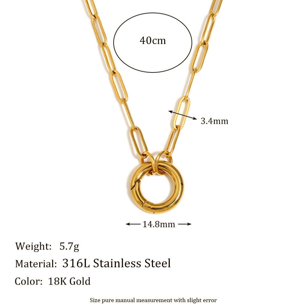 E.B.belle Runde Federstecker Halskette Edelstahl O-Kette 18 Karat Vergoldet Für DIY Schmuckherstellung Zubehör