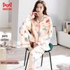 Maoren Women's Anti-mite Pure Cotton Long Sleeve Cardigan Pajama Set