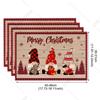 4/6 Pezzi Tovagliette di Lino per Natale Babbo Natale Stampate Decorazioni Natalizie per Casa Cucina 2025 Xmas Navidad Noel Decorazioni Tavola