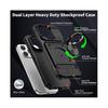 (Black) Shockproof Armor Hard Case Cover with Wallet Credit Card Slot & Ring Stand Function, Anti-fall Phone Cover, Phone Case