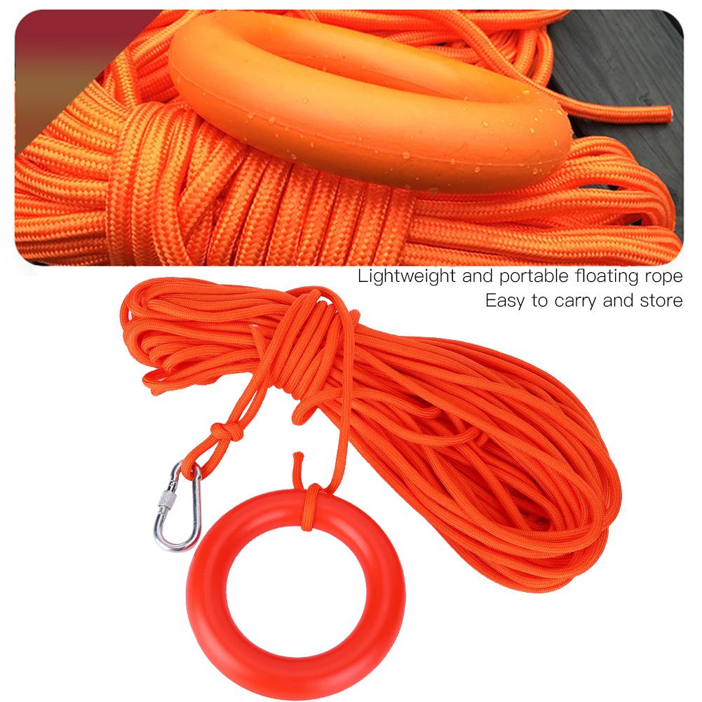 8mm Nylon Floating Lifesaving Wire Snorkeling Safety Rope Boat Diving Swimming Lifeguard Rescue Line with Buoyant Loop