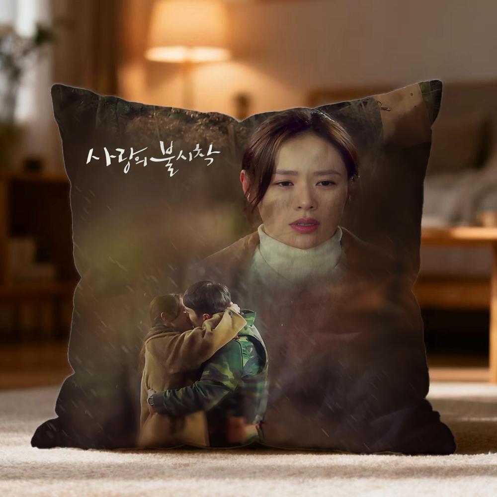 Hot C-CCrash Landing on You Cushion Cover Soft Washable Pillow Case Multi-Scene for Couch Bed Travel Office Use