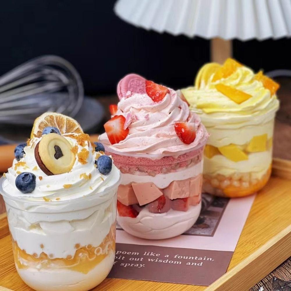 50 PCS Lids Milk Tea Cups Cupcake Beverage Containers 2025 Dessert Cups