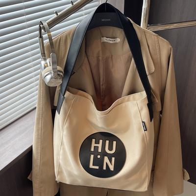Large-capacity Letter-embossed Casual Backpack Pleated Tote Single-shoulder Bag High Appearance Level