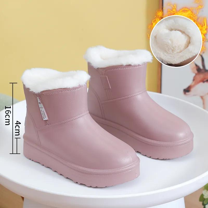 

Extra-thick Trendy Snow Boots Autumn and Winter Models Plus Velvet Thick Cotton Shoes Waterproof and Cold-proof Warm Shoes 36-37 розовый