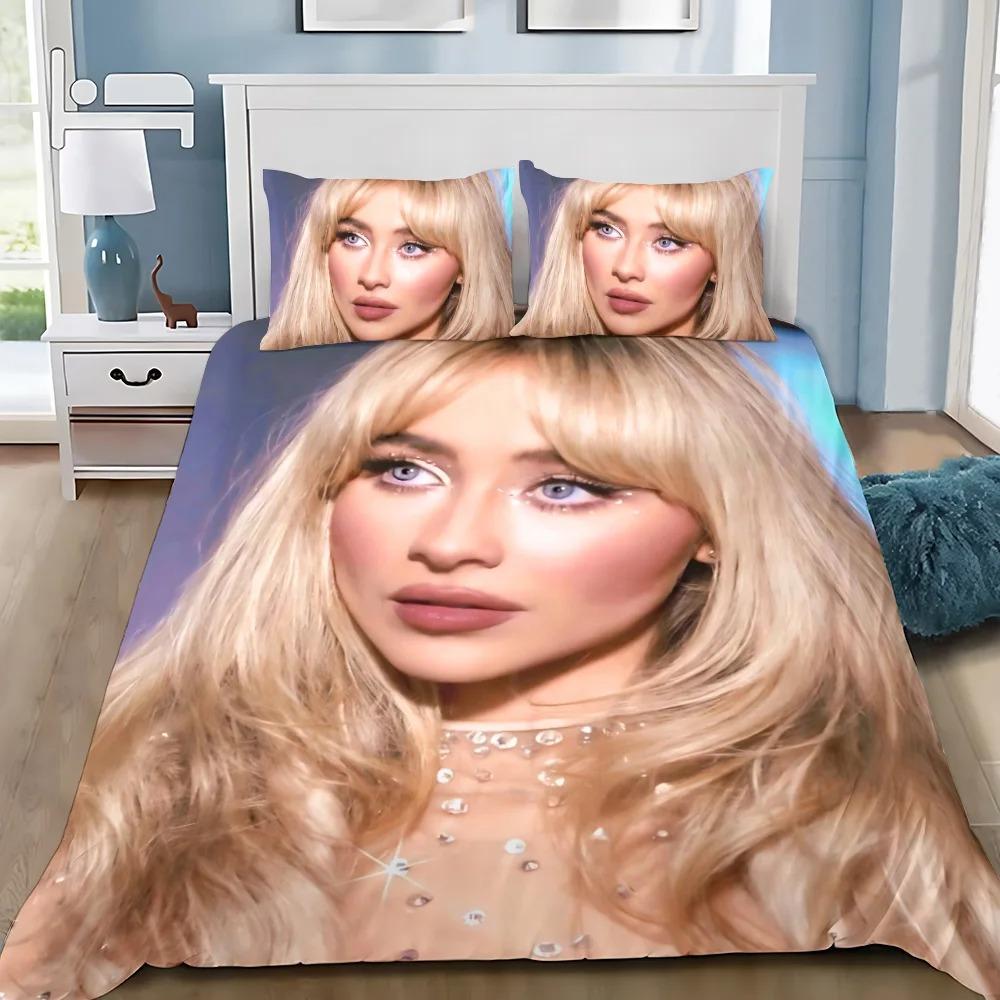 Sabrina CarpenterS Duvet Cover Pillowcase Bedding Set Adult Boy Girl Bedroom Decoration Children Gift Single Double Large Size