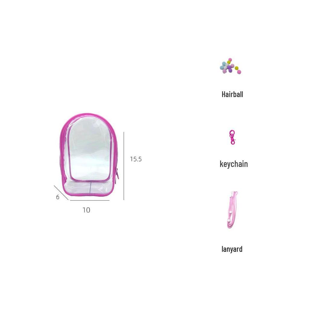 18.5cm Cotton Doll Pull Figure Blind Box Stroller Bag - Dustproof, Thickened, Clear PVC Hanging Doll Bag