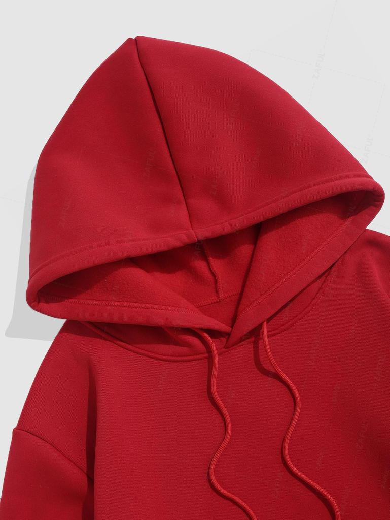 ZAFUL Dynasty Chinese Character Dragon Oriental Graphic Fleece Lining Pullover Hoodie