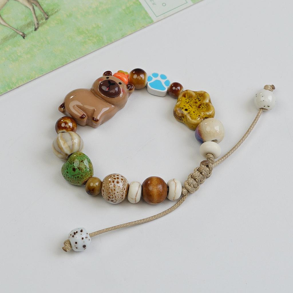Jingdezhen ceramic fresh and cute girlfriend student kapibara sweet bracelet bracelet jewelry wholesale