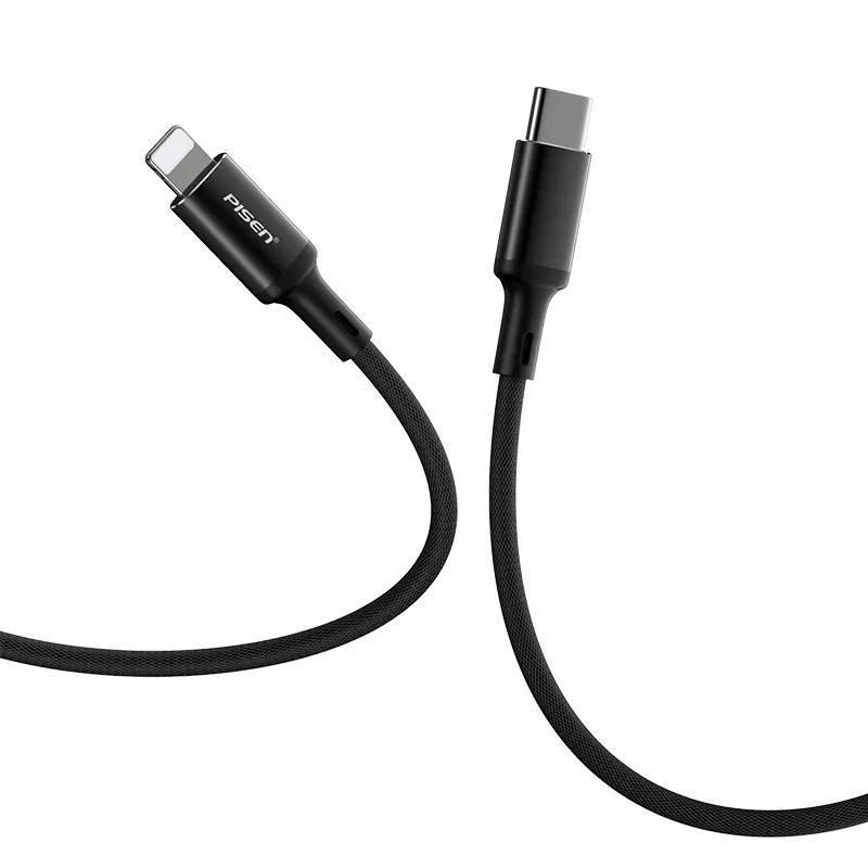 PISEN PD Aluminum Alloy Braided Nylon Fast-Charging Cable for Apple - Reversible Plug