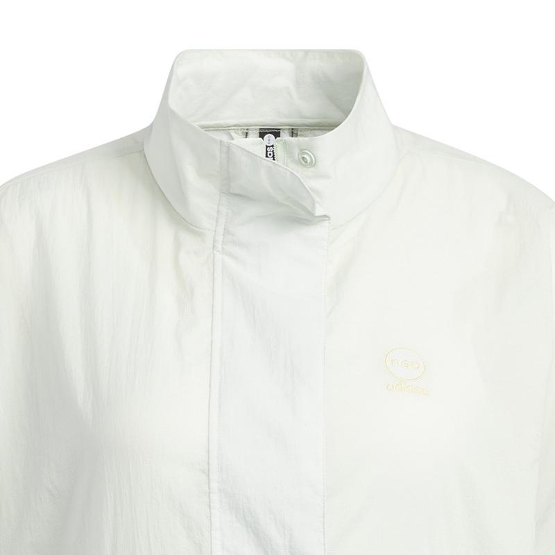 adidas Neo Solid Color Zip-Up Long Sleeve Stand Collar Jacket Women Jacket Off-White HN2385