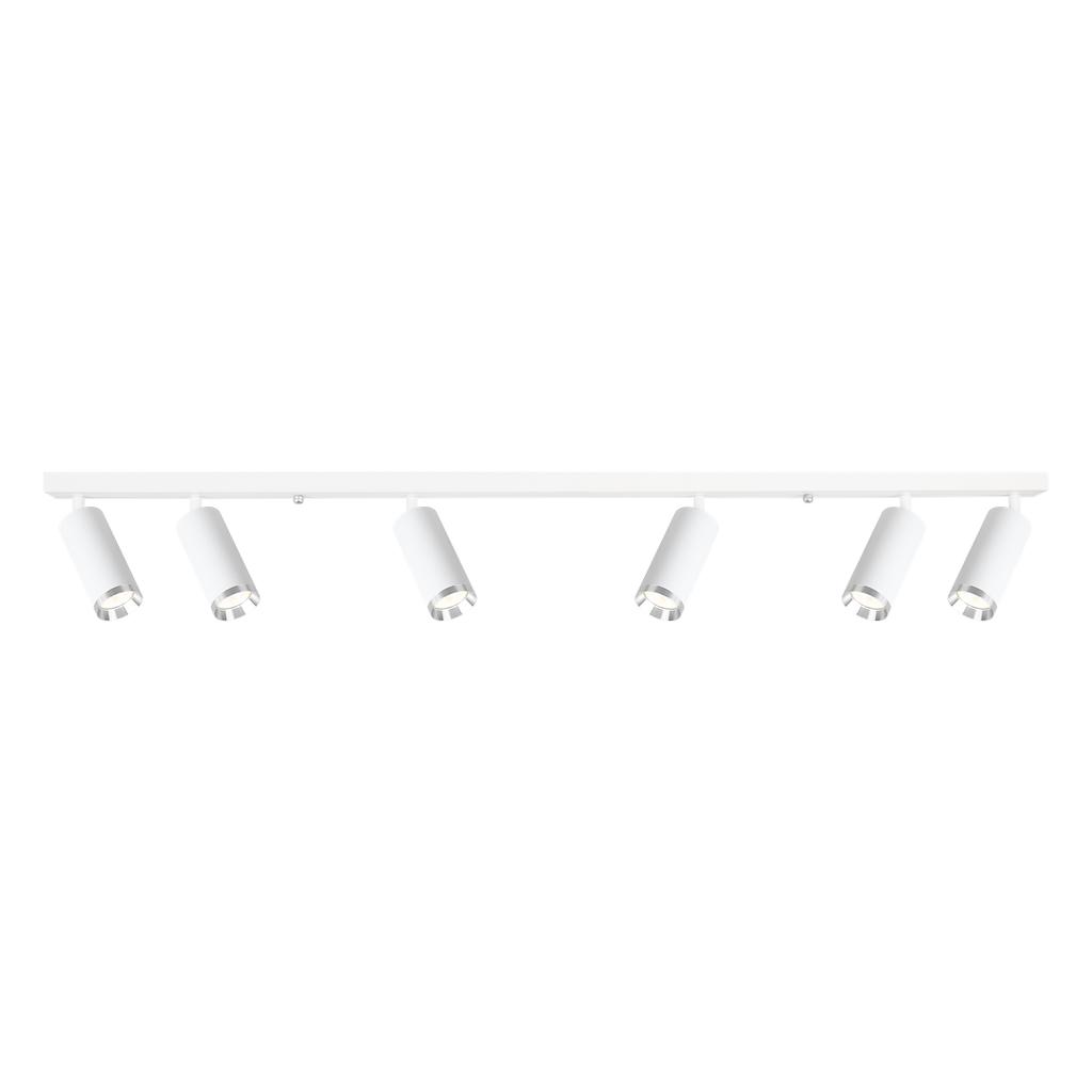 Lampa Sufitowa Nowoczesna Biała Listwa Ruchome Reflektorki Elementy Chrom 6Xgu10 10W Mica Milagro