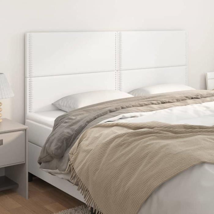 VidaXL Têtes de lit 4 pcs Blanc 100x5x78-88 cm Similicuir3116301
