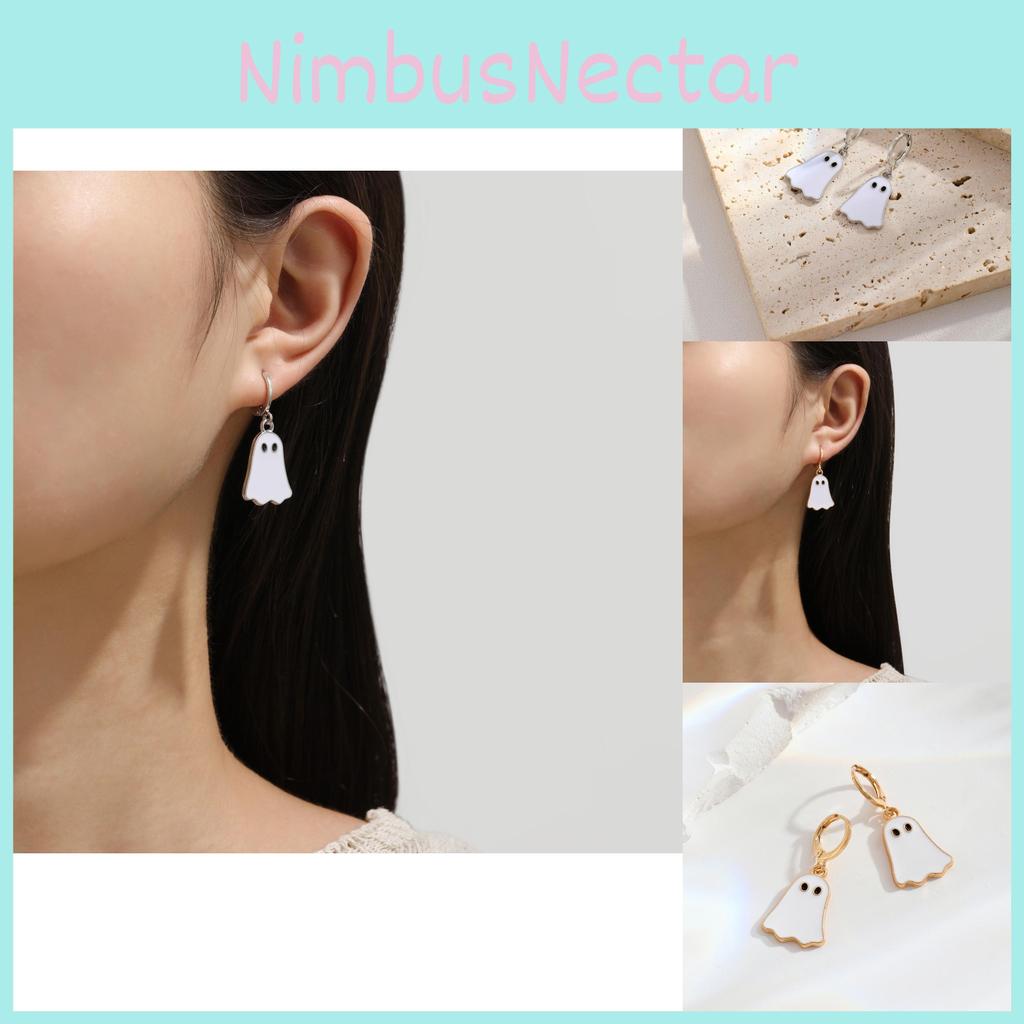 Cute And Playful Gold Ghost Earrings For Women Perfect For Halloween Festivities