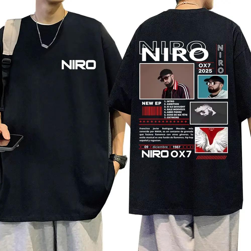 2026 Rapper Niro OX7 Album Graphic Tshirt Unisex Unisex Casual Cotton Vintage Male Hip Hop Fashion Pop Music Tshirts Streetwear