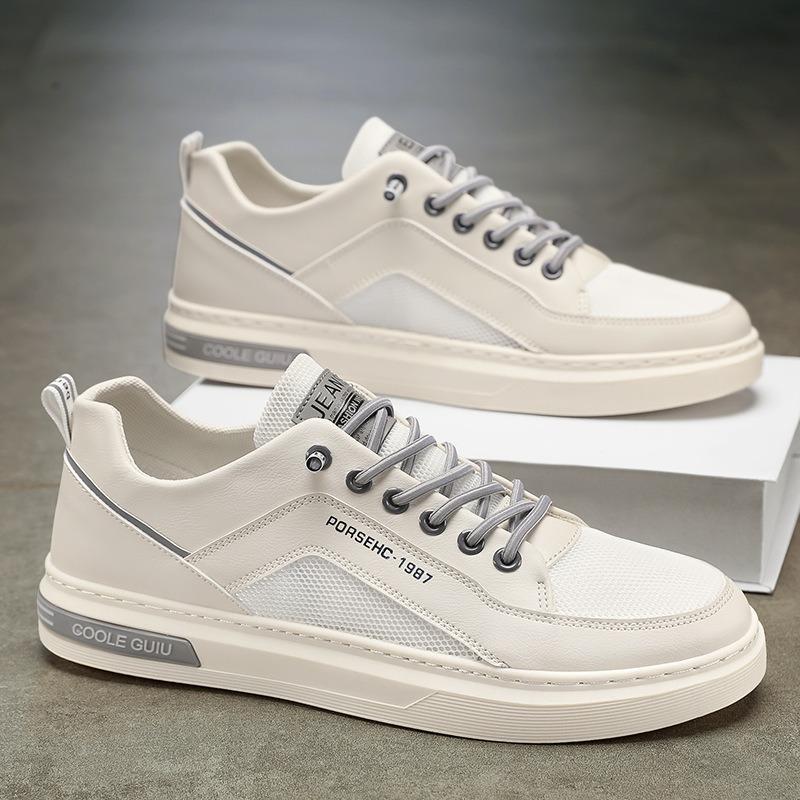 Men's Shoes Spring New Casual Leather Shoes Men's Little White Board Shoes Breathable Versatile White Shoes Lightweight Sports Trendy Shoes