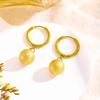 Frosted 10mm Round Bead Earrings for Women - Stylish European American Titanium Steel Ear Cuffs