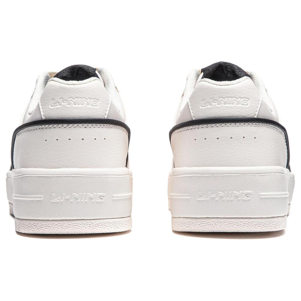 Li Ning Cheese Slip Resistant Abrasion Resistant Low top Skateboard Shoes Women's White Black AGCU104-1