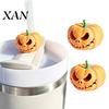 Holiday Drinking Straw Charm Halloween Pumpkin Topper, 3D Printed Spooky Party Cup Decoration Cover for Tumbler, Decorative Accessories Tag