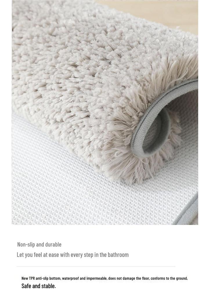 Dicke Plüsch Anti-Rutsch Badezimmermatte - Wasserabsorbierend, Anti-Rutsch, Katzenfreundlicher Teppich für Eingang, Toilette, Couchtisch oder Erker