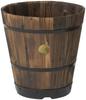 Takasho Wood Barrel Planter, Deep, Large, PPW-02LN, 41cm Deep X 40cm High X 41cm Wide, Brown