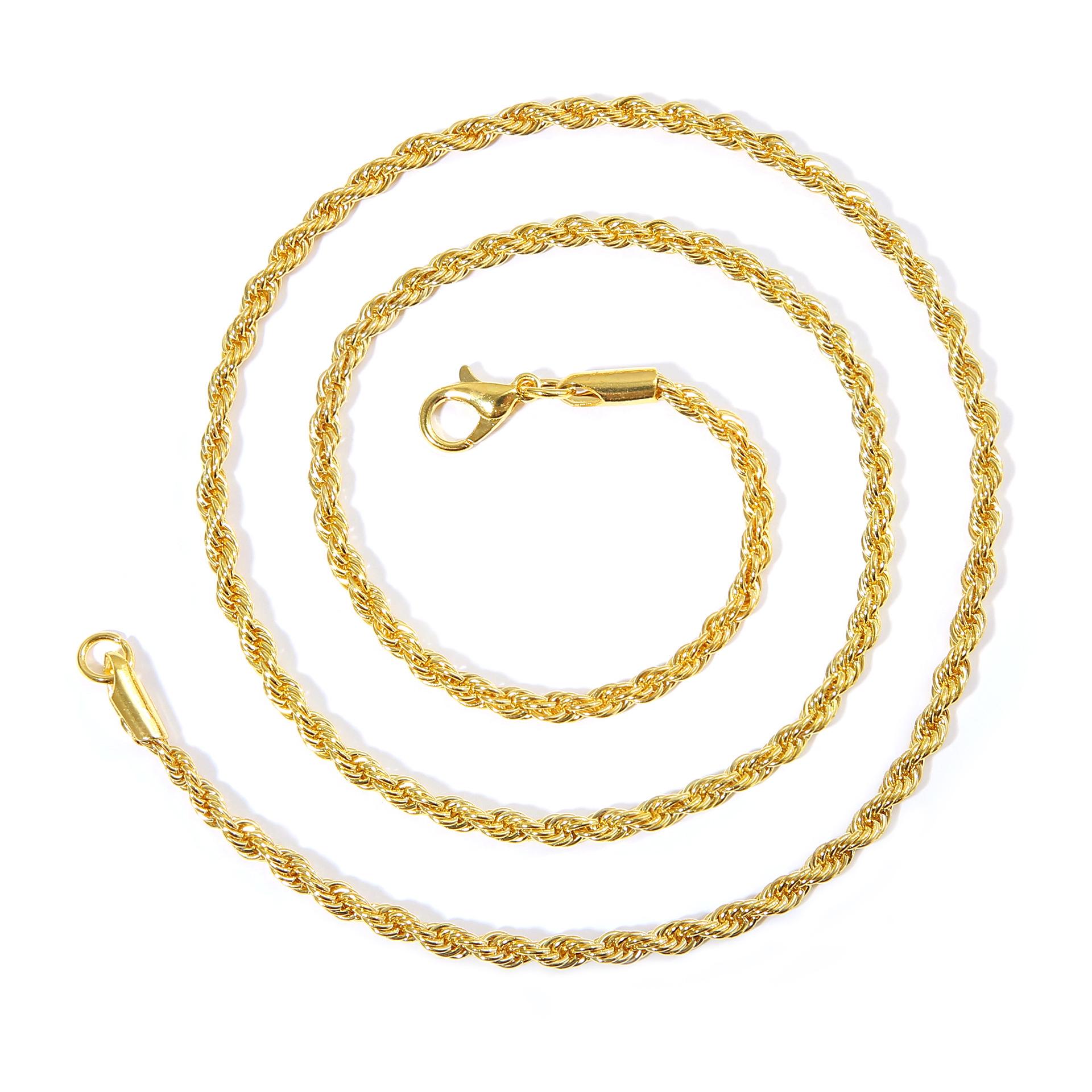 

Европейское и американское мужское колье-цепочка из витого шнура 3 мм - Хип-хоп трендовые украшения