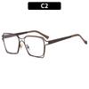 Women's eyeglasses - unisex fashion square hollow metal glasses