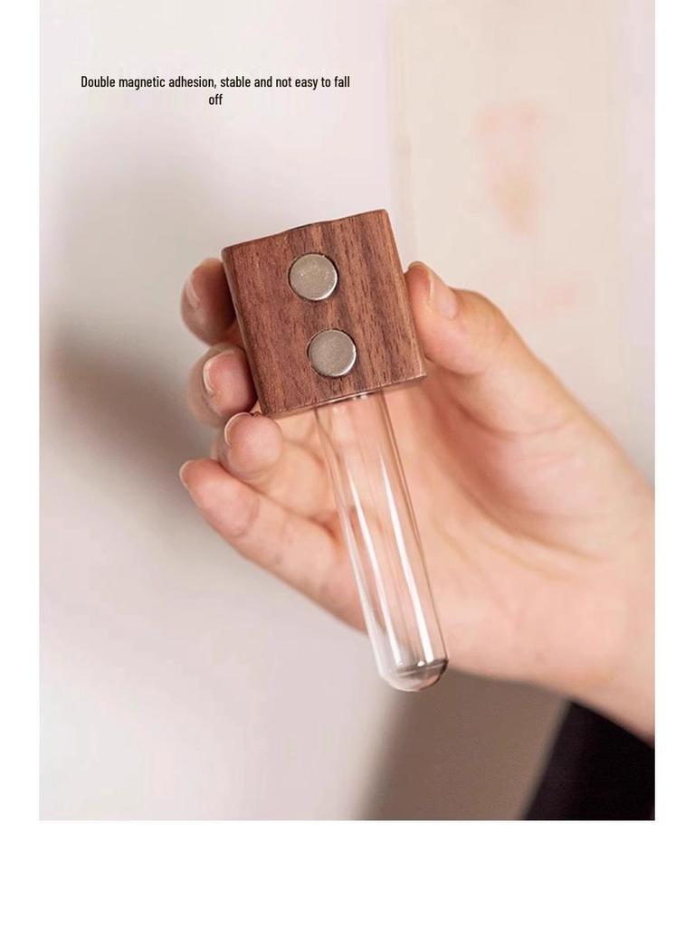 Solid Wood Magnetic Vase for Fresh Flowers and Single Stem Arrangements
