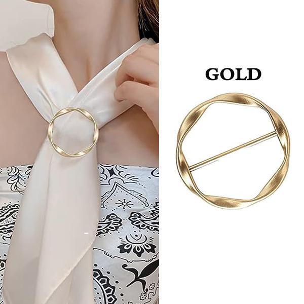 2PCS Scarf Clips and Ring T Shirt Clip for Women Fashion Metal Circle Buckle Clothing Ring Wrap Holders Clothes Hat Belt Decor