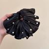 Übergroße Haargummis mit plissiertem Mesh und Perlendetail, Zopfgummi, modische Haaraccessoires für den täglichen Gebrauch