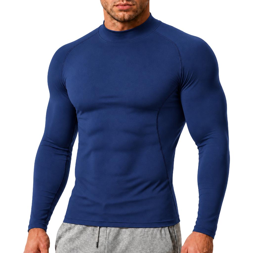 Men's Compression Long Sleeve Shirt Workout Fitness Running Athletic Quick Dry Sweat Wicking High Stretch Performance T Shirt
