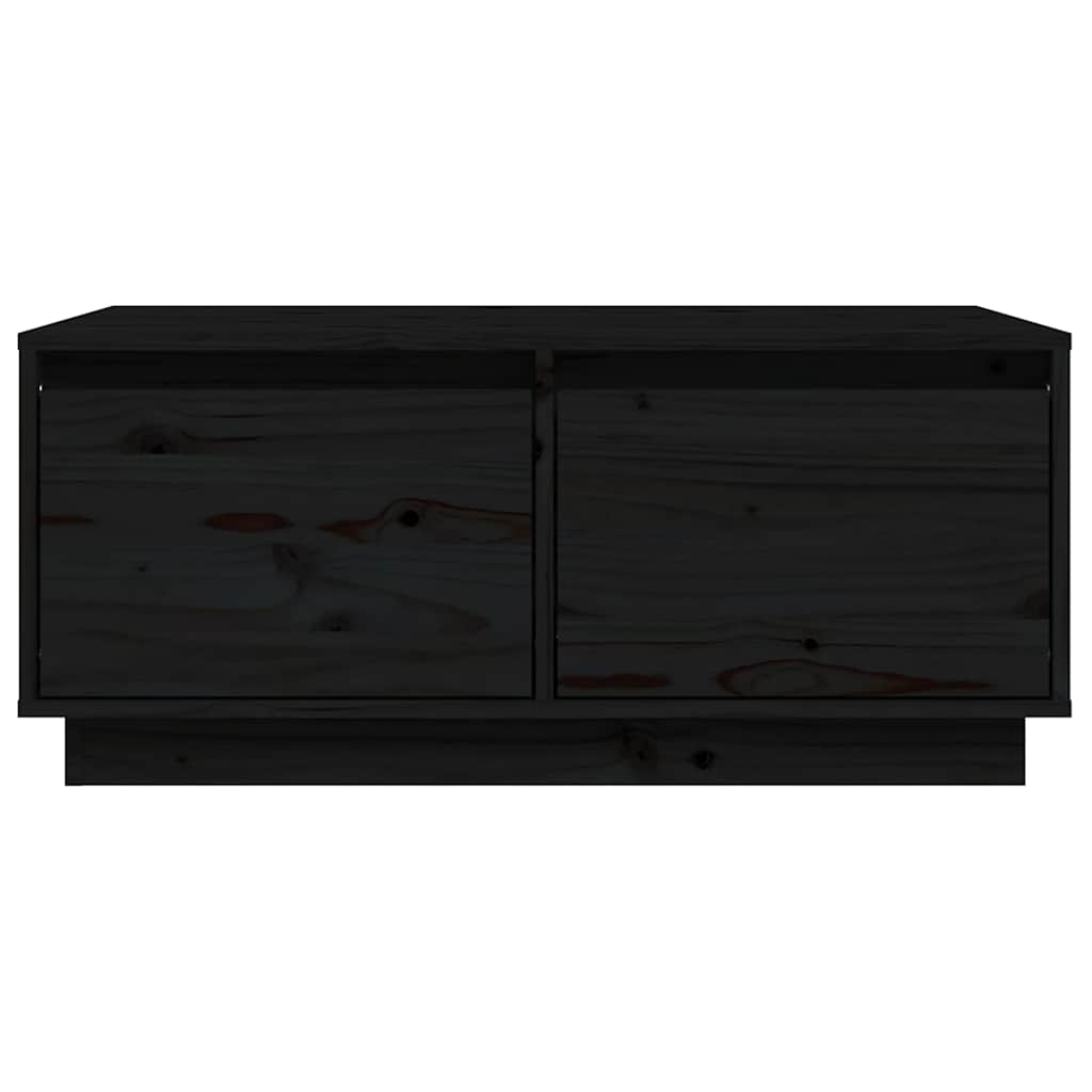Vidaxl Stolik Kawowy, Czarny, 80X50X35 Cm, Lite Drewno Sosnowe