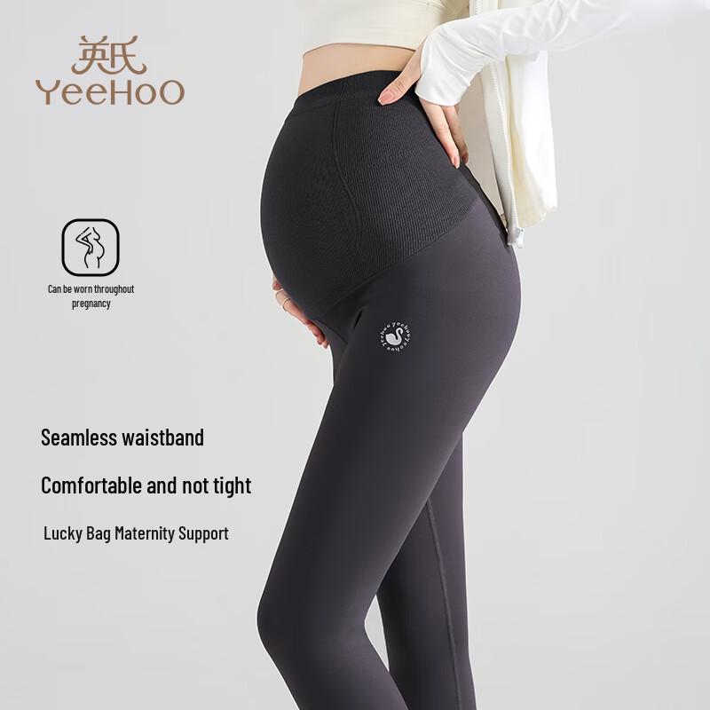 YEEHOO Maternity Seamless High-Elastic Shark Yoga Leggings