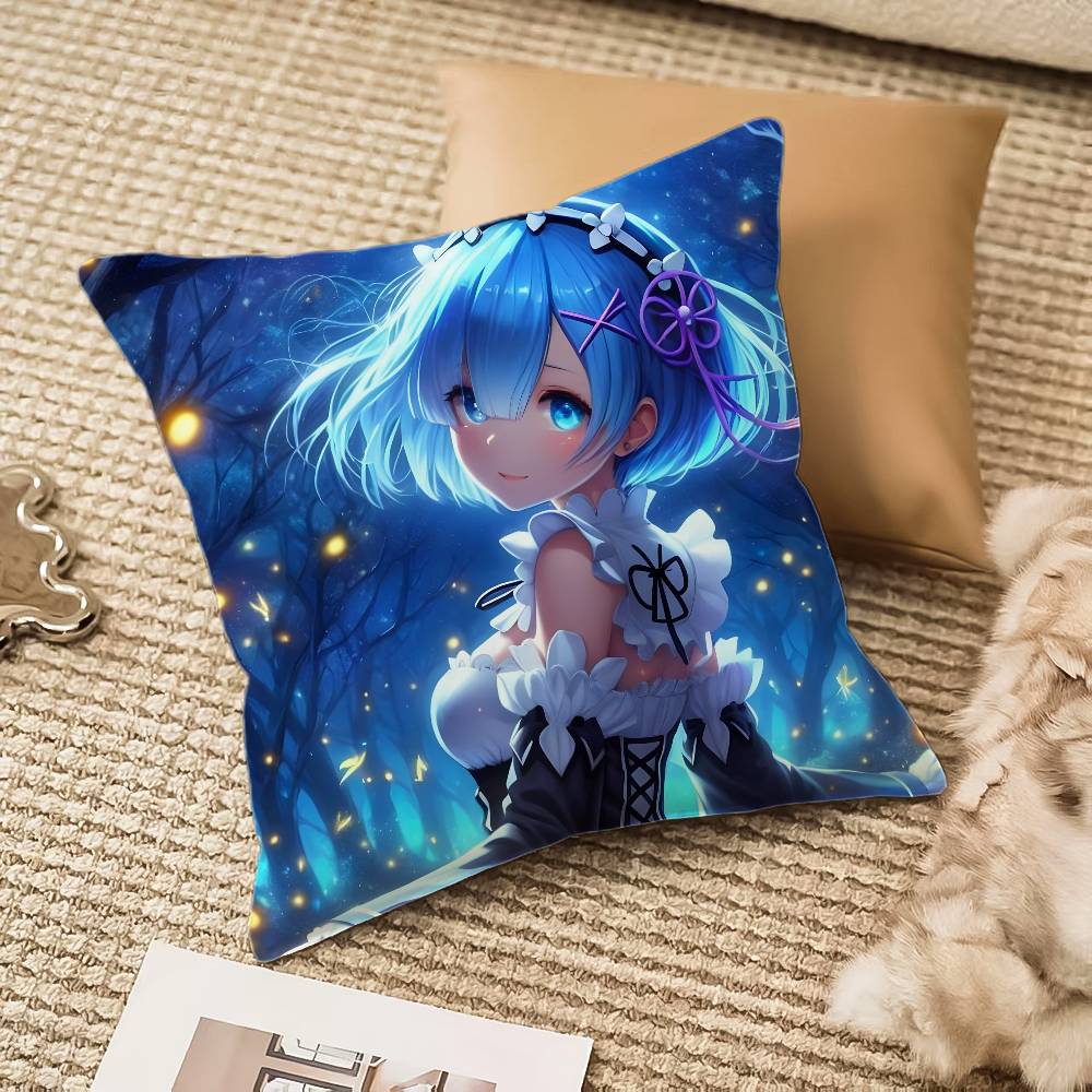 R-reLife Anime different world zero Rem Pillow Case Anti-dustmite Invisible zipper Sofa Bed