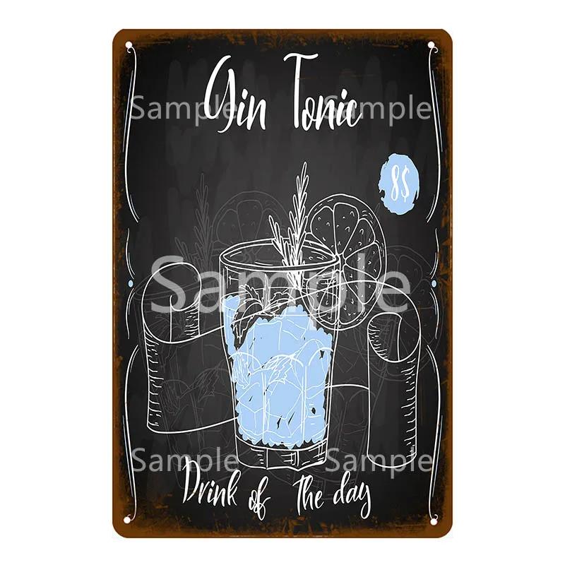 

You Are Gin Tonic Metal Signs Bar Party Decor Vintage Tin Signs Club Home Wall Art Painting Decorative Plaque Gin Poster YL051 20x30cm