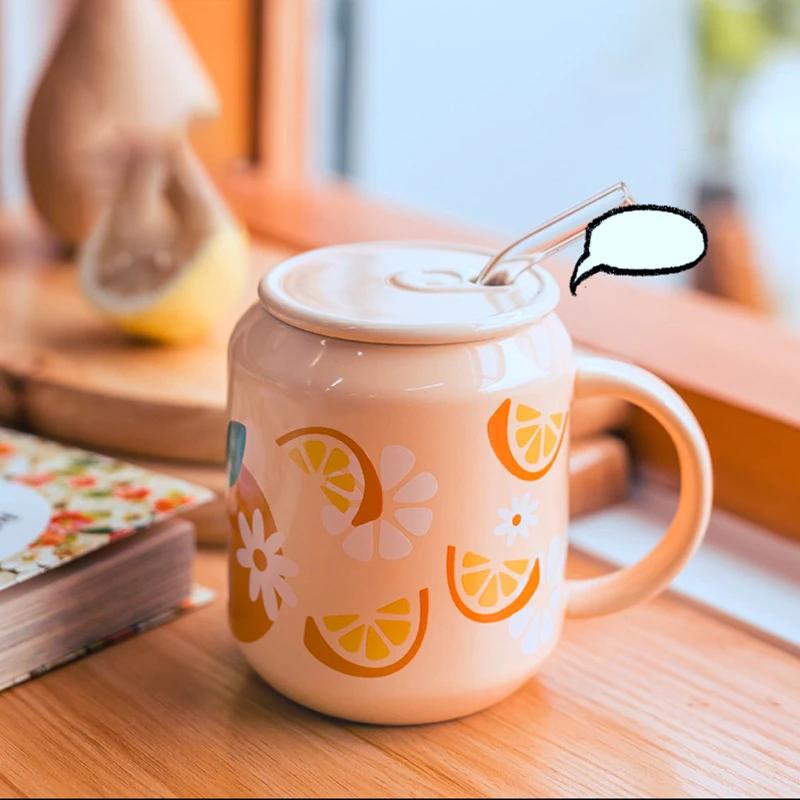 Glass Straw Mug Ceramic Beer Mug Coffee Cups and Mugs Drinkware Cup for Coffee Beautiful Tea Mugs Original Funny New Year Cute