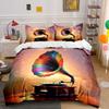 "Vintage Phonograph Decor Set" Bedding Set with 1 Duvet Cover 2 Pillowcases Single Double King Queen Gift