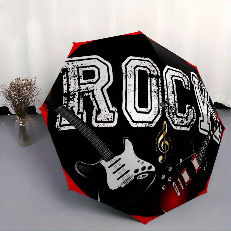 1pc Electric Guitar Automatic Opening/closing Umbrella, Compact Travel Umbrella - - Festive Accessory, Sturdy Ribs Yy250807071