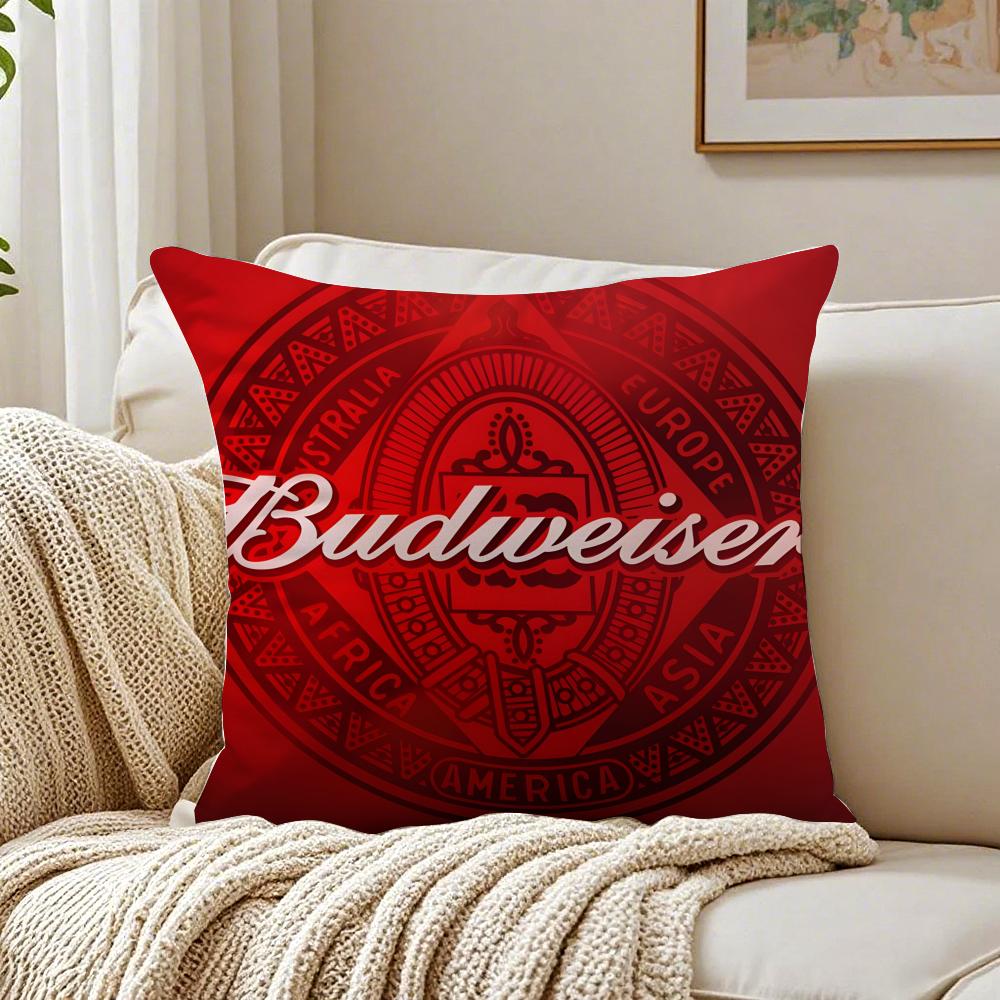 Beer Brand BBudweiser BBudvar Czech Cushion Cover Linen Pillowcase Soft  for Sofa Bed Home Room Decor