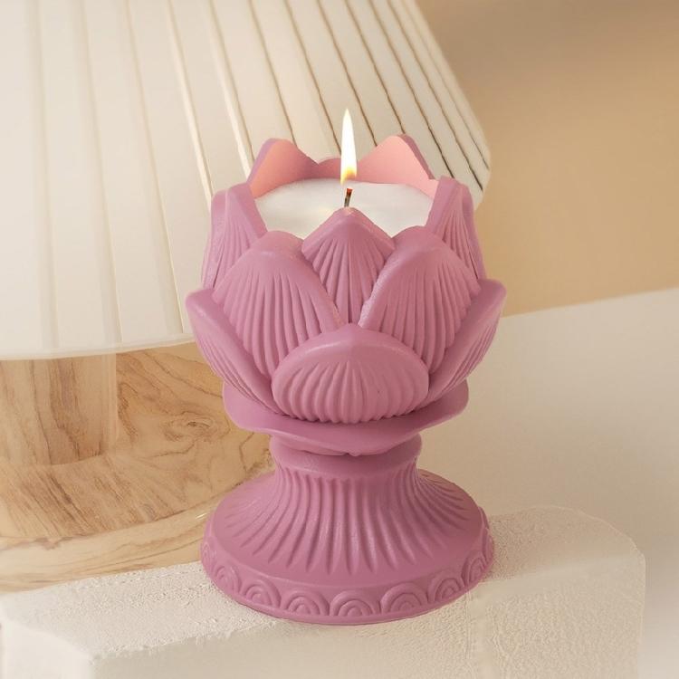Candle Holder Silicone Molds Resin Lotuses Flower Candlestick Epoxy Casting Molds
