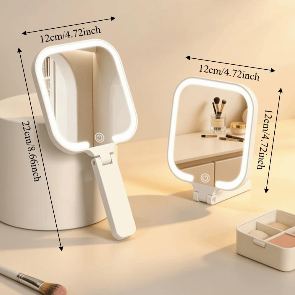Touch Control Dimmable LED Makeup Mirror Bedroom Dressing Mirror  for Handheld,Tabletop&Travel