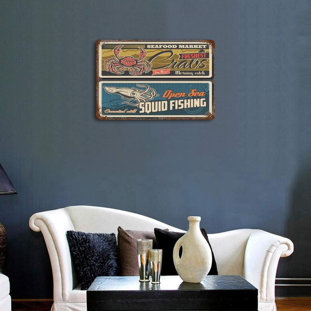 1-Pack Retro Iron Wall Plaque Decor, 20×30cm and 30×40cm, Distressed Rusty Look for Office, Home Bar or Bedroom