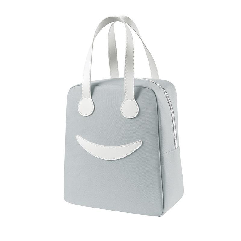 Cute Smiley Face Bento Bag Insulated Lunch Box Bag Handheld Bento Bag Lunch Bag Student Bento Bag Insulated Meal Bag
