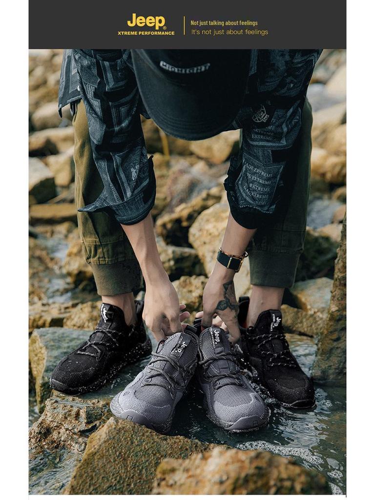 Men's Jeep Outdoor Summer Mesh Breathable Non-Slip Waterproof Hiking & Running Shoes.