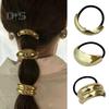 3/4Pcs Hair Rope Golden Metal Decor Hair Tie Cuff High Elasticity Hair Rope Bands Black Hair Accessories Ponytail Holder