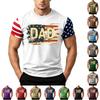 Men's Loose Fit Short Sleeve T Shirt with Flag Print Casual Summer Daily Wear Comfortable Breathable Fabric