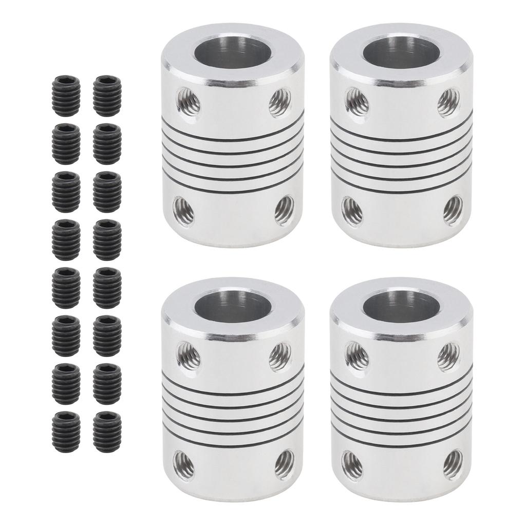 4pcs 8-10mm Aluminum Alloy Flexible Stepper Motor Coupler 25x19mm for 3D Printer CNC DIY Encoder with Screws