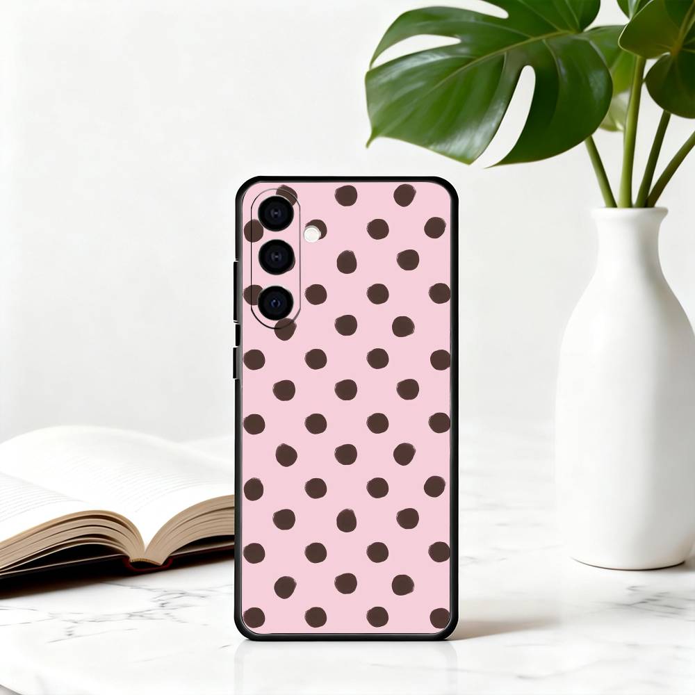 DOT P-Polka Pattern Phone Case For Samsung Galaxy A73,A72,A71,A70,A53,A52,A51,Soft Silicone Black Cover