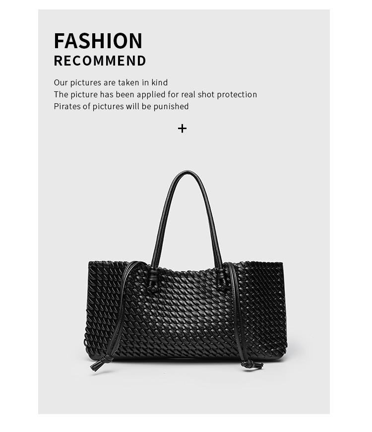 Za 2025 Women's High-End Woven Tote Bag: Fashionable Large-Capacity Handbag & Shoulder Shopping Bag