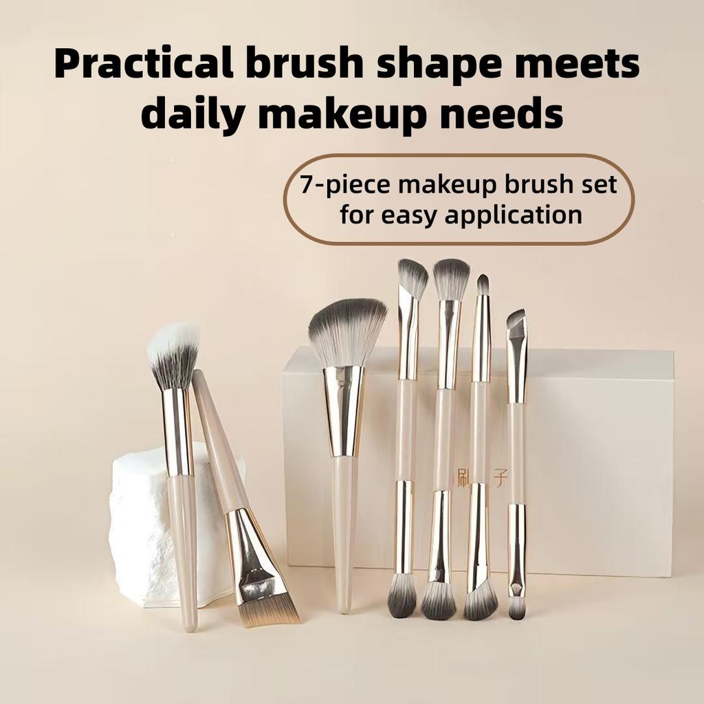 286- Makeup Brush Set - Foundation/Contour/Eyeshadow/Nose Contour/Stippling Brushes with Portable Case